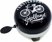 fietsbel Amsterdam Holland 58 mm staal zilver/zwart