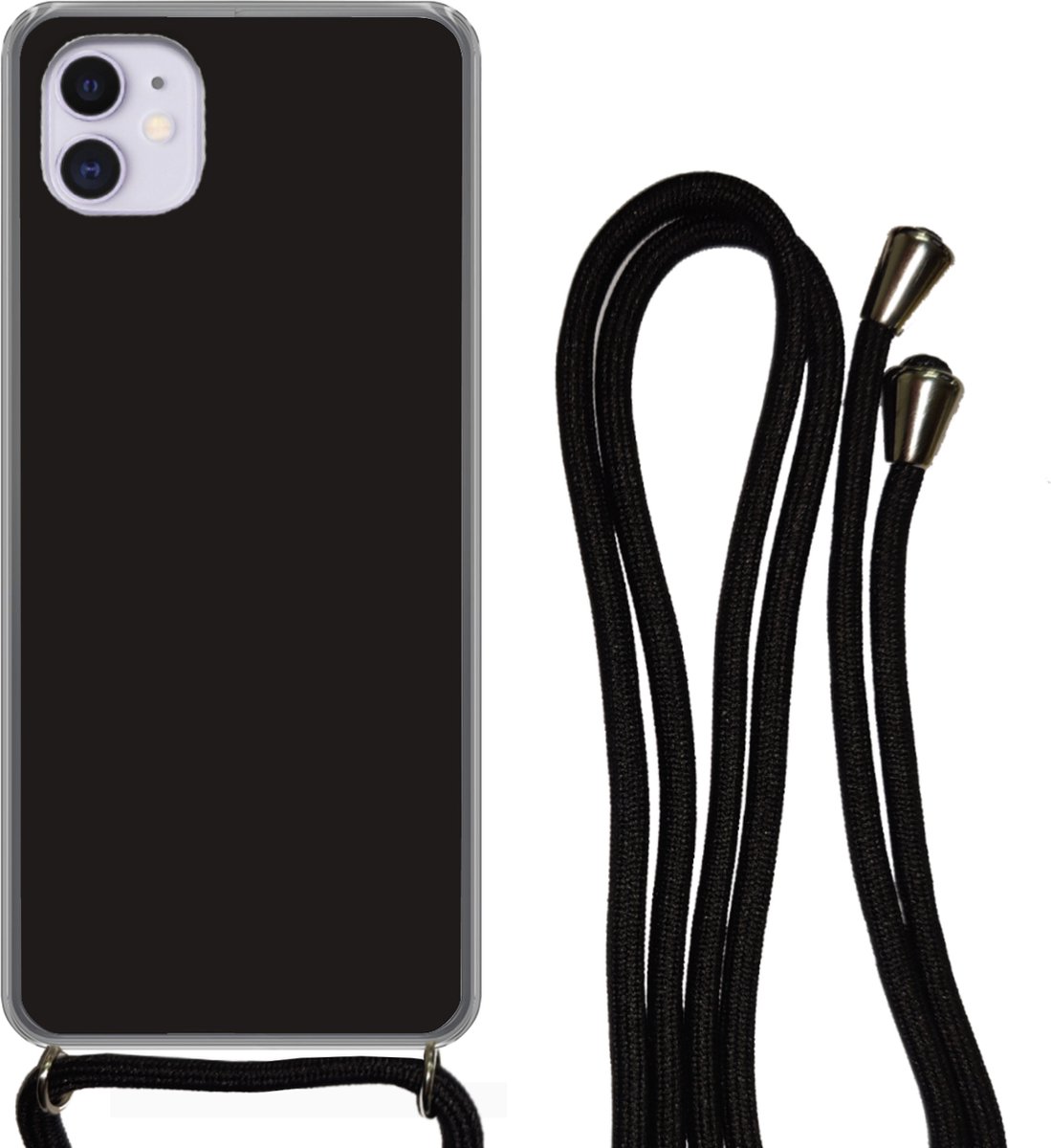 Telefoonhoesje Geschikt voor iPhone 12 - Grijs - Herfst - Seizoenen - Kleuren - Siliconen - Crossbody - Backcover met Koord - Telefoonhoesje met koord - Hoesje met touw Telefoonhoesje