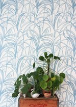 Roomblush - Behang Palmleaves - Lichtblauw - Vliesbehang - 200cm x 285cm