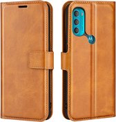 Deluxe Book Case - Motorola Moto G71 Hoesje - Bruin