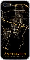 Geschikt voor iPhone SE 2020 hoesje - Amstelveen - Stadskaart - Goud - Siliconen Telefoonhoesje