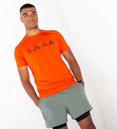 Het Dare2B Righteous III T-shirt met korte mouwen - heren - gerecycled - lichtgewicht - Middenoranje