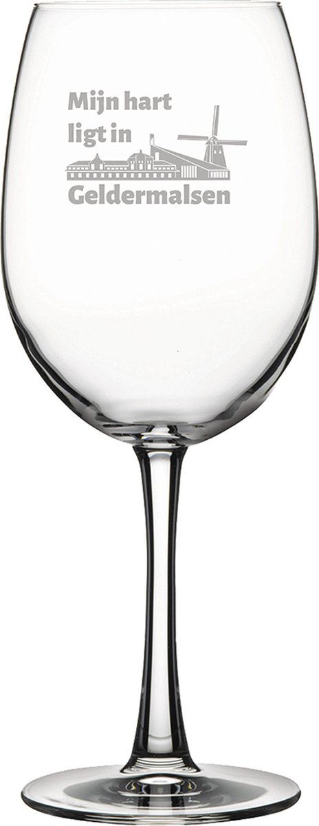 Gegraveerde Rode wijnglas 46cl Geldermalsen