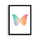 Schilderij  Geometrische vlinder / Bos / 40x30cm