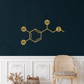 Wanddecoratie | Adrenaline Molecuul / Adrenaline Molecule decor | Metal - Wall Art | Muurdecoratie | Woonkamer |Gouden| 100x55cm