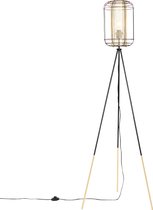 QAZQA gaze - Design Tripod | driepoot vloerlamp | Staande Lamp - 1 lichts - H 161.8 cm - Zwart -  Woonkamer | Slaapkamer