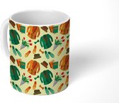 Mok - Koffiemok - Kleding - Jaren 50 - Bloemen - Patroon - Mokken - 350 ML - Beker - Koffiemokken - Theemok