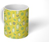 Mok - Koffiemok - Citroen - Fruit - Geel - Patronen - Mokken - 350 ML - Beker - Koffiemokken - Theemok