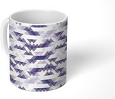 Mok - Koffiemok - Geometrie - Paars - Geel - Patroon - Mokken - 350 ML - Beker - Koffiemokken - Theemok