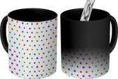 Magische Mok - Foto op Warmte Mokken - Koffiemok - Patroon - Neon - Polkadot - Vector - Magic Mok - Beker - 350 ML - Theemok