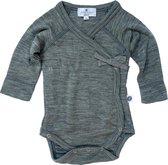 Lille Barn - Wikkelromper / Overslagromper - lange mouw met lintje - merino wol - 68, Ollie