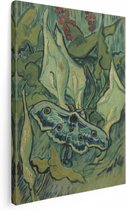 Artaza Canvas Schilderij Grote Nachtpauwoog - Vincent van Gogh - 90x120 - Groot - Kunst - Wanddecoratie Woonkamer