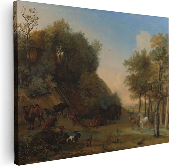 Artaza Canvas Schilderij Orpheus en de Dieren - Paulus Potter - 40x30 - Klein - Poster Foto op Canvas - Canvas Print