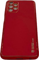 Samsung Galaxy A72 Rood Back Cover Luxe High Quality Leather Case | Achterkant Camera beschermend Telefoonhoesje