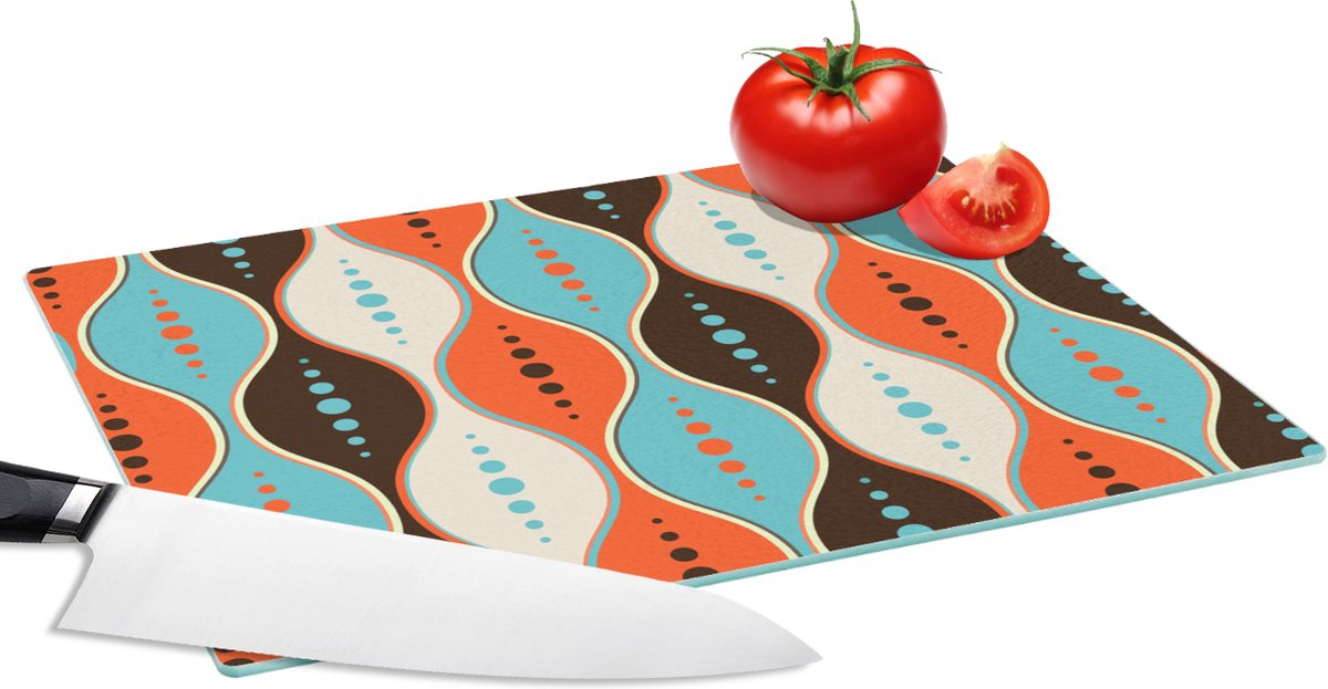 Glazen Snijplank - 28x20 - Retro - Cirkel - Design - Snijplanken Glas
