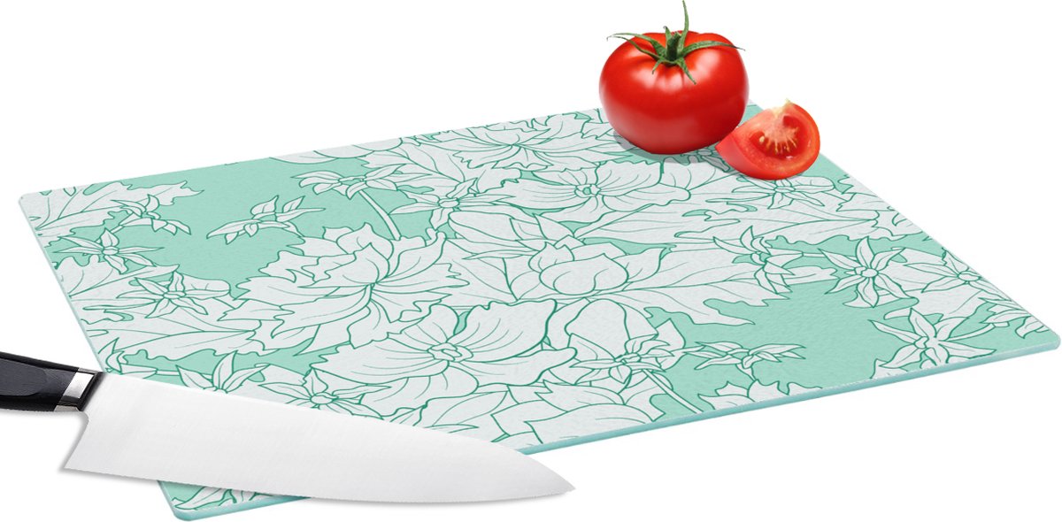 Glazen Snijplank - 39x28 - Patronen - Vintage - Bloemen - Snijplanken Glas