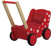 Simply for Kids Houten Poppenwagen Stippeltje Rood