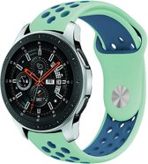 Siliconen Smartwatch bandje - Geschikt voor  Samsung Galaxy Watch sport band 46mm - aqua/blauw - Strap-it Horlogeband / Polsband / Armband