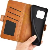 OnePlus 10 Pro Hoesje - Mobigear - Slim Magnet Serie - Kunstlederen Bookcase - Cognac - Hoesje Geschikt Voor OnePlus 10 Pro