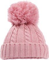 babymuts Elegance pompom acryl roze maat S/M