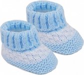 babyslofjes streep acryl blauw 0-3 maanden