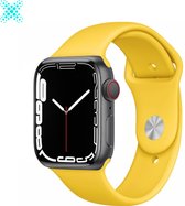 MY PROTECT - Siliconen Bandje Geschikt Voor Apple Watch 42mm - 44mm - 45mm - 49mm - Sportbandje Maat S/M - Starlight