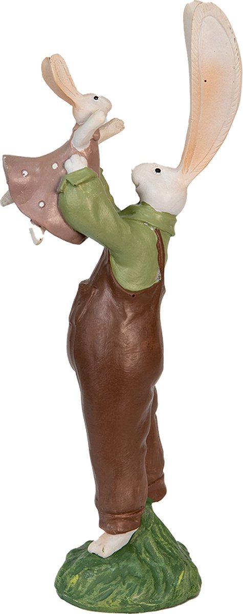 Beeld Konijn 10x7x25 cm Bruin Polyresin