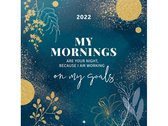 wandkalender 2022 Gold Dreams 30 x 30 cm blauw