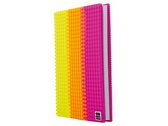 dagboek met siliconen paneel A5 geel/oranje/roze