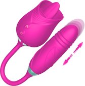 GAVURY BLOSSOM INTENSE VIBRATOR – Mannen en Vrouwen -  Likt en Stotend – 10 Vibratie Standen – Donker Roze – Siliconen Vibrator - Clitoris Stimulator – Intense Sex Orgasme – Thrust