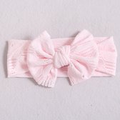 Baby haarband elastisch broderie | meisjes haarband | roze | kinderhaarband | hoofdband | twisted