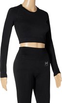 Xtreme Sportswear Crop Sporttop lange mouwen Dames Zwart