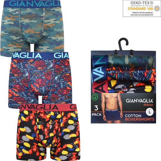 Gianvaglia Men's Underpants - Boxer shorts 3-pack - Taille XXL