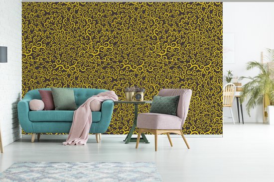 Behang - Fotobehang Krul - Art nouveau - Patronen - Breedte 390 cm x hoogte 260 cm