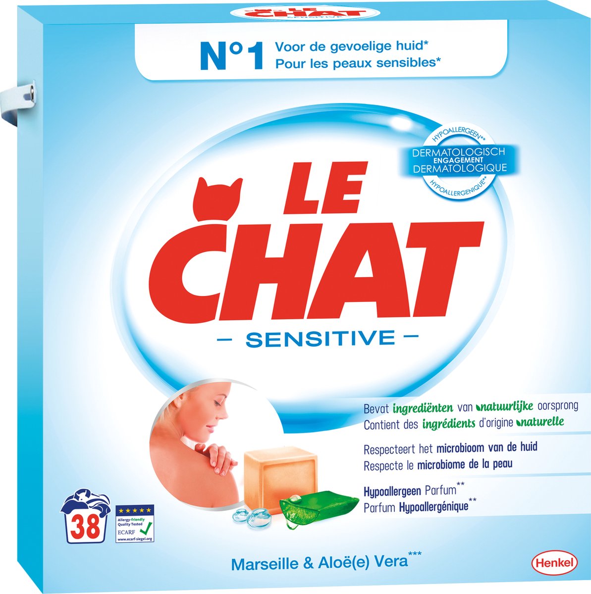 LE CHAT Lessive liquide sensitive savon de Marseille et Aloe Vera