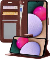 Hoesje - Geschikt voor Samsung Galaxy A03s - Luxe Bookcase - Walletcase Hoes - Portemonnee - Cover - Telefoonhoes - Bruin