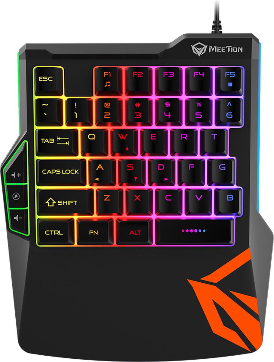Enkele hand - Gaming toetsenbord - 35 Toetsen - RGB Verlichting - Gaming keypad - Ergonomisch - PC