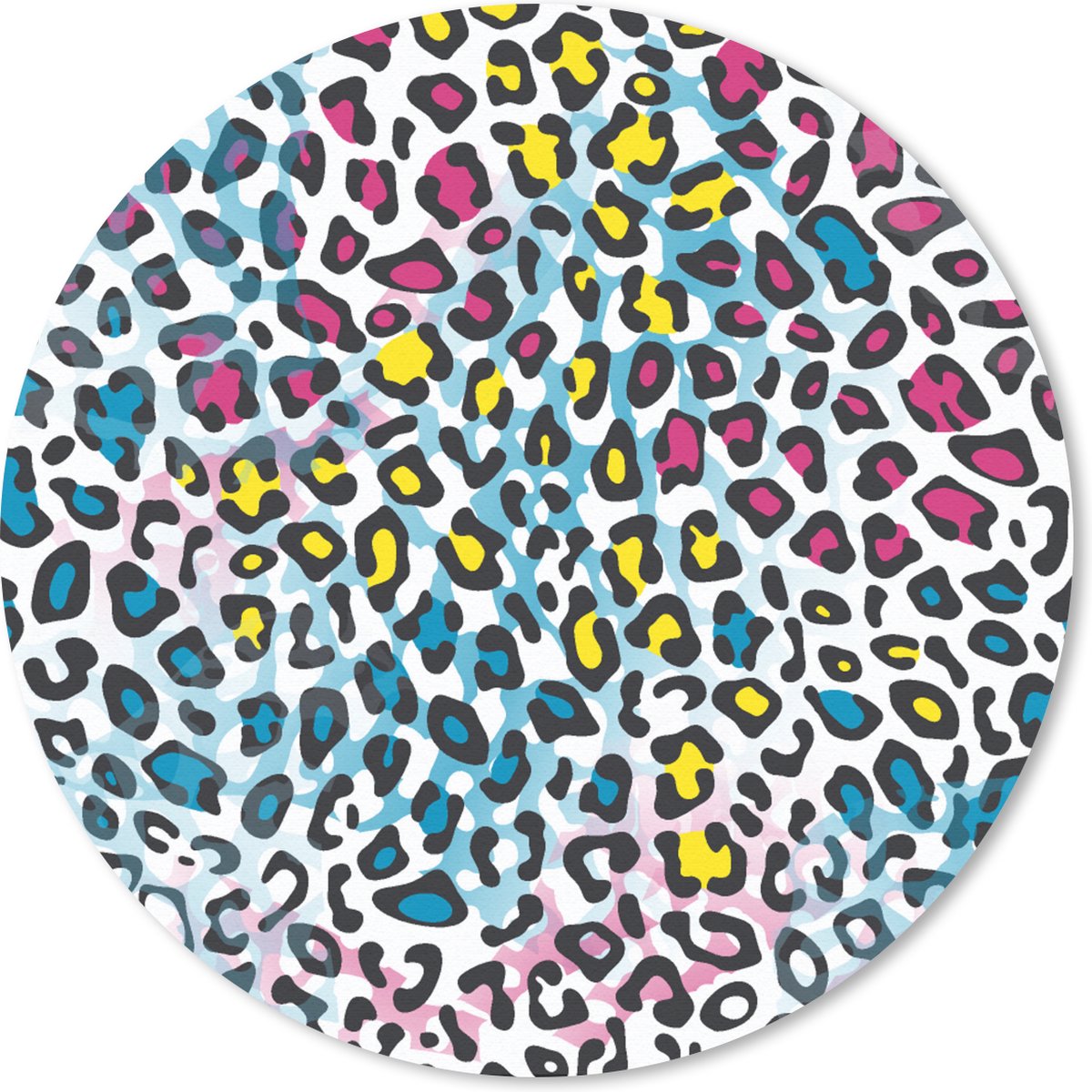 Muismat rond 30x30 cm - Mousepad Panter - Regenboog - Patroon - Ronde muismatten