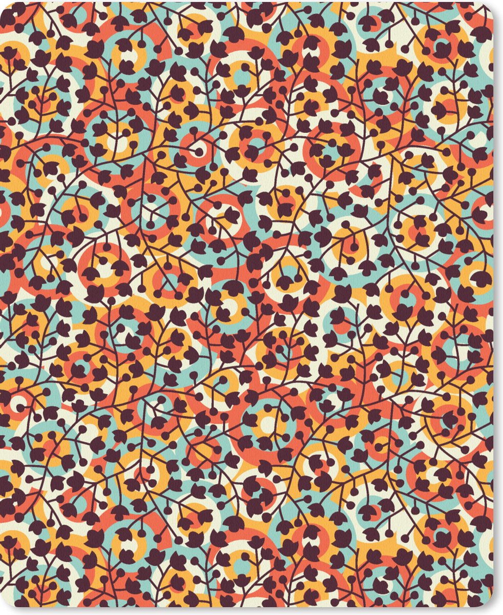Muismat Groot - Bloemen - Bohemian - Cirkel - Patroon - 30x40 cm - Mousepad - Muismat