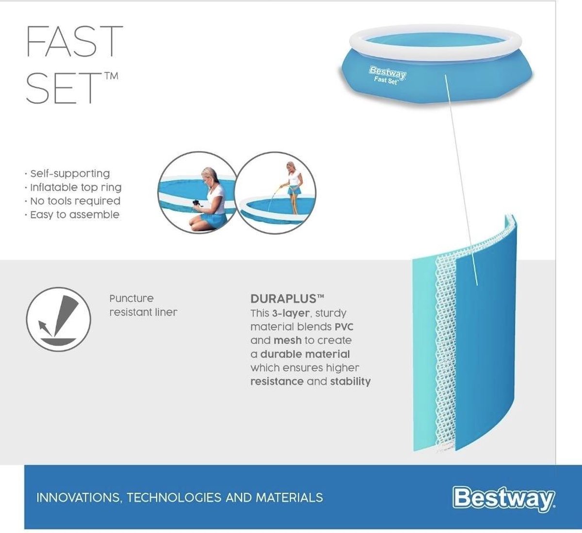 Bestway Fast Set piscine gonflable - Ø 305 x 66 cm