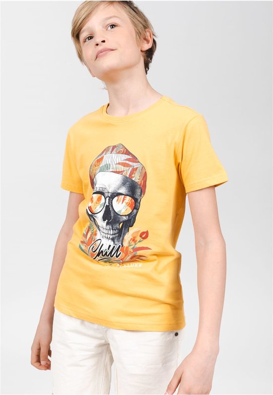 T-shirt DEELUXE avec tête de mort et fleursJEK Sun | bol.com
