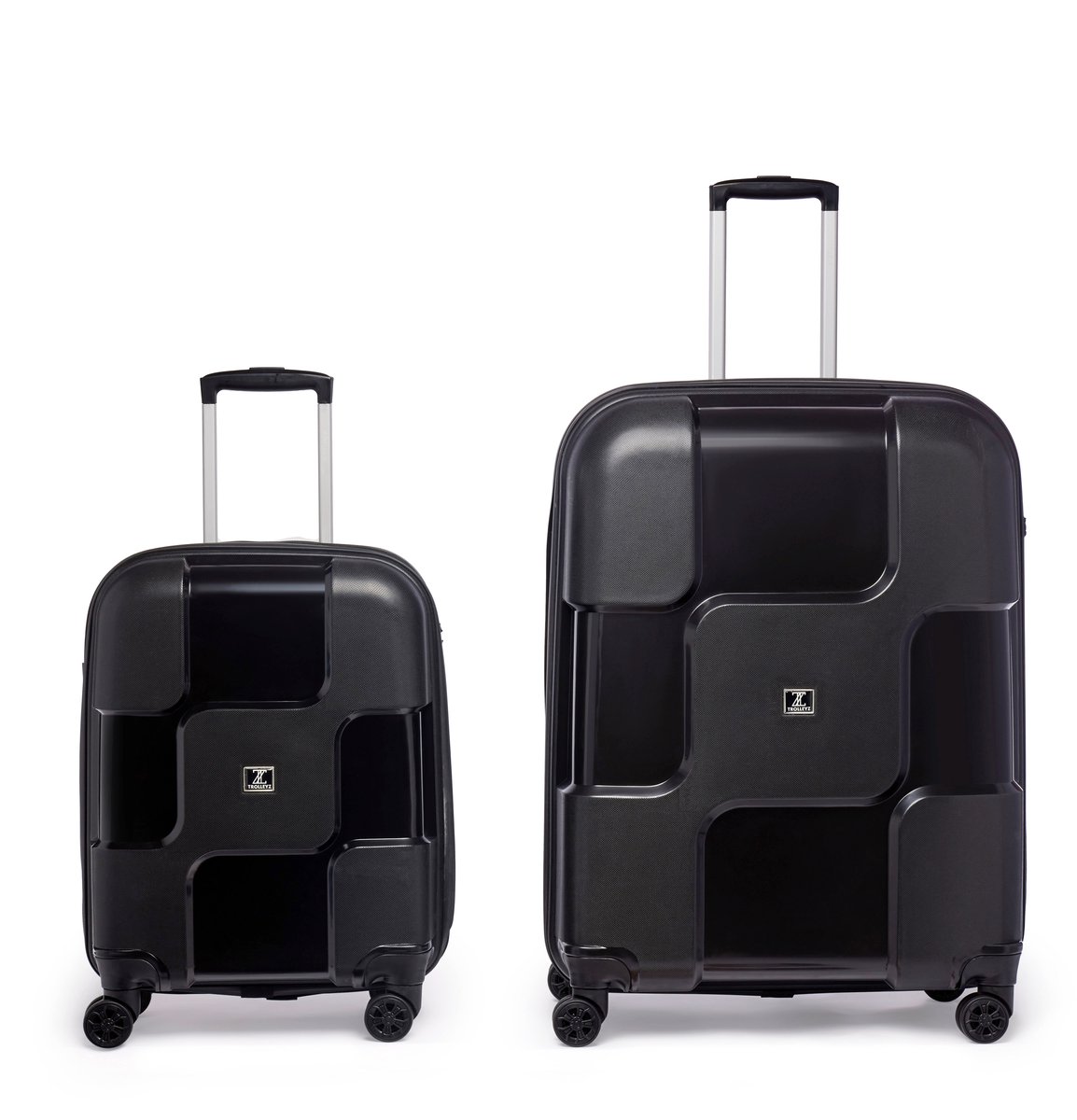©TROLLEYZ - Venice No.10 - Kofferset 2 delig - 55+78cm met TSA slot - Dubbele wielen - 360° spinners - 100% Polypropyleen - Reiskoffers in Piano Black