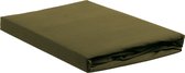 Ambiante Cotton Uni - Hoeslaken - Lits-jumeaux - 180x210/220 cm - Olive Green