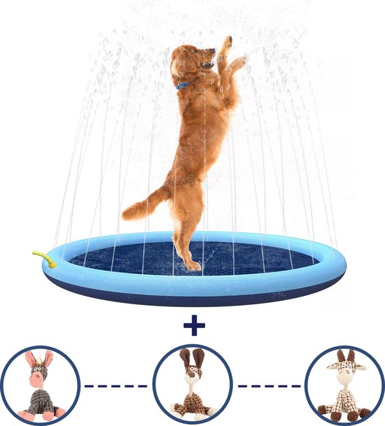 Dutchwide XXL Hondenzwembad - Met Sproeiers - Anti slip - Incl. Cadeau - Hondendouche - Honden - Bad - Water - Speelgoed - Fontein - Buiten - Hond
