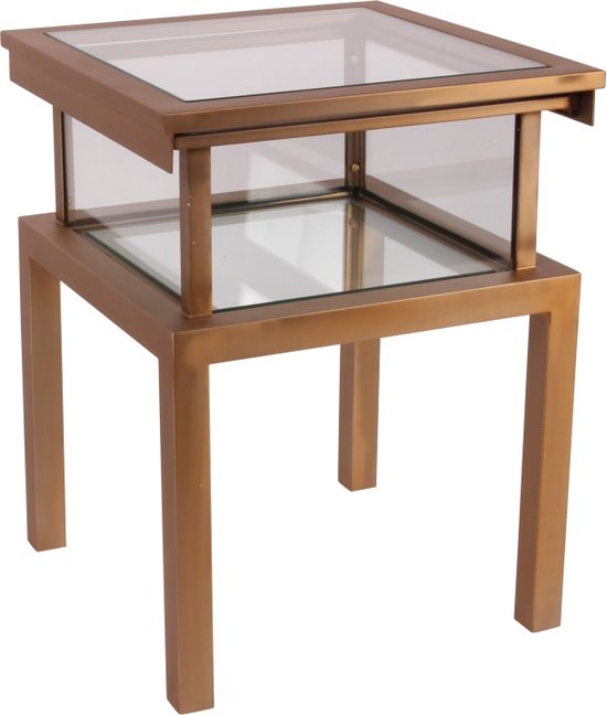 - side table antigua square | matte gold - goud -