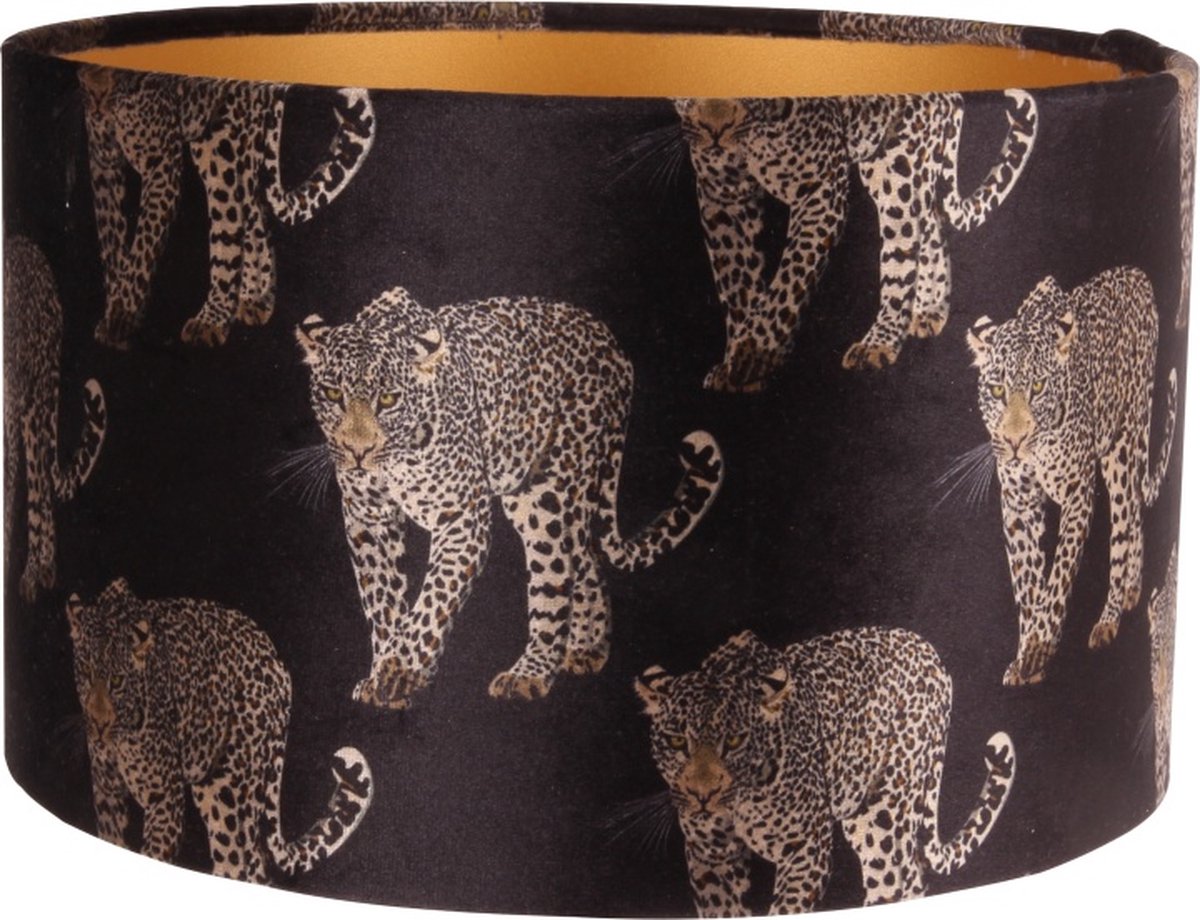 Lampenkap - Baroque Collection - zwart - Leopard - 20 x 13 cm