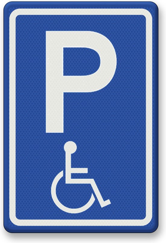 Panneau de signalisation E6 parking handicapé - aluminium DOR 1200 x 800 mm  Classe 2 -... | bol