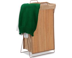 Witte wasmand - bamboe - opvouwbaar - 1 stuk