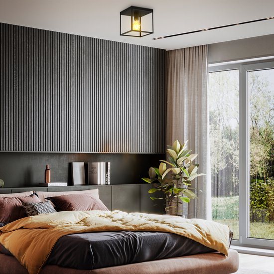 BK Light - Plafonnier - 1 E27 - noir