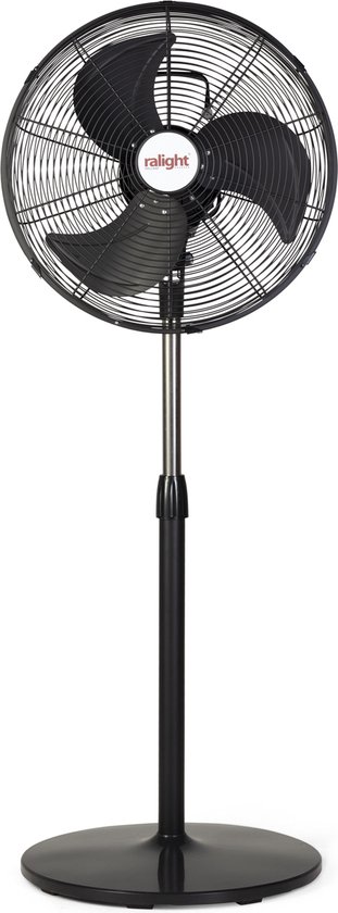 Staande ventilator 45 cm verstelbaar statief zwenkbaar 3 snelheden zwart professionele kwaliteit